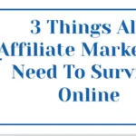 Affiliate Marketing – 3 Things All Affiliate Marketers Need To Survive Online